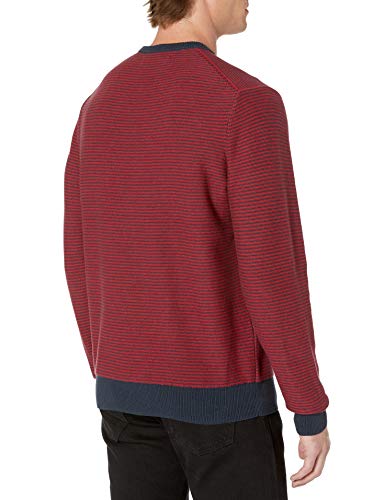 Detalle 2 de Amazon Essentials Maglione Girocollo da Uomo - Blu Navy Rosso Mini Strisce, XXL (Big & Tall)