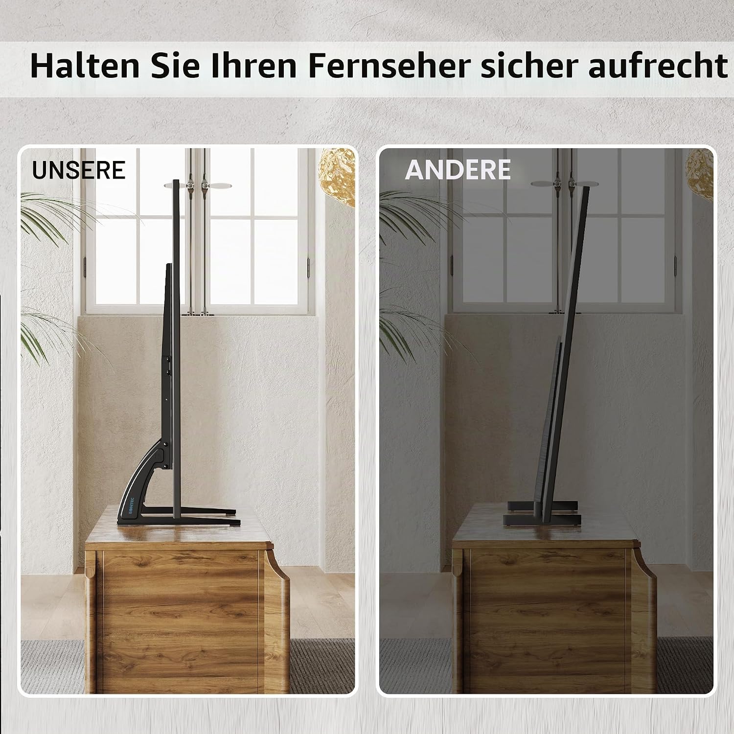 Detalle de BONTEC TV Standfuß 22–65 Zoll höhenverstellbar
