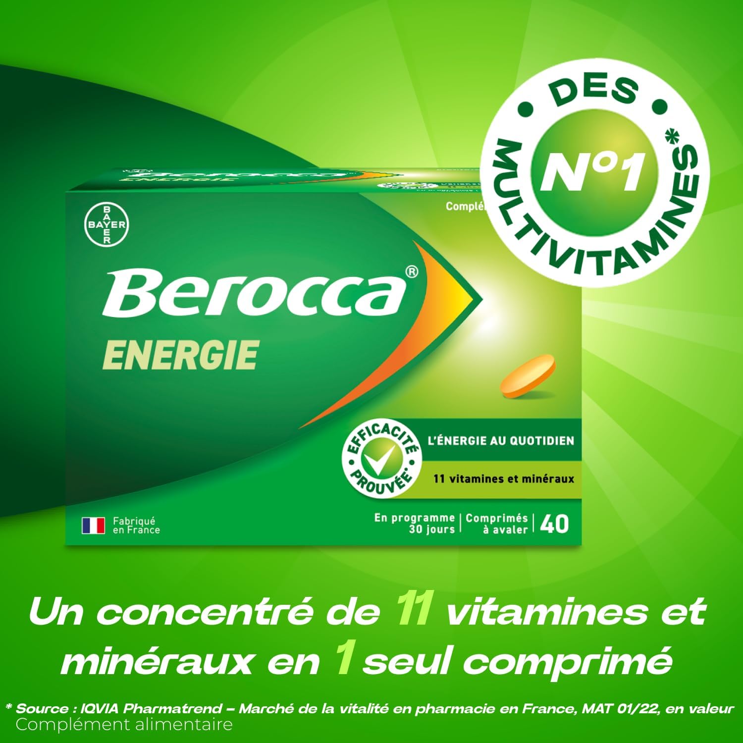 Detalle 2 de Berocca® Energie complément alimentaire 2x40 cps 💊