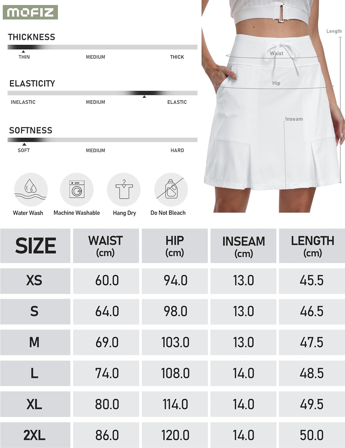 Thumbnail 6 de Jupe de tennis femme MoFiz – skort athlétique longueur genoux, short intérieur et poches