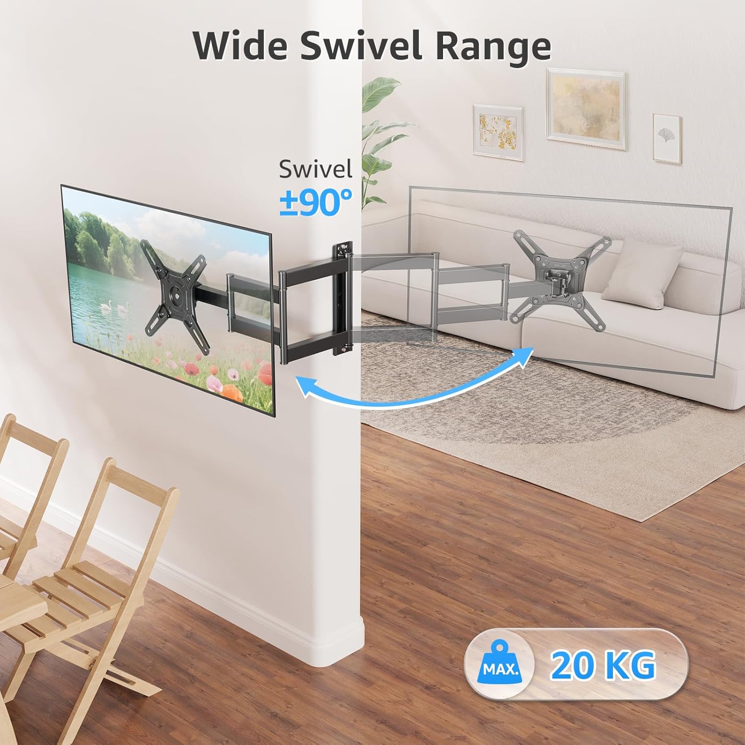 Thumbnail 4 de MOUNTUP EU0091 Full Motion TV Wall Bracket (550mm arm, VESA up to 200x200, up to 20kg) for 14–42 inch screens