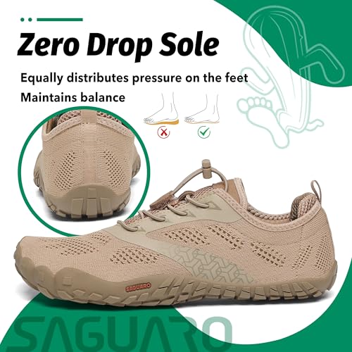 Detalle de SAGUARO Barefoot minimalistas de training para hombre y mujer (marrón sepia) talla 39 EU