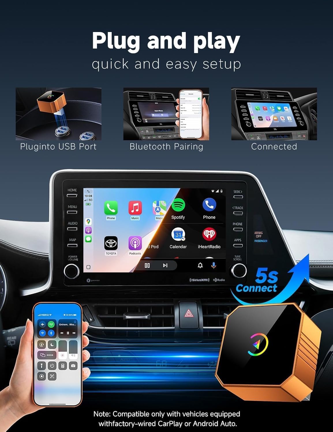 Detalle 2 de Aimoon Wireless CarPlay Adapter 2026