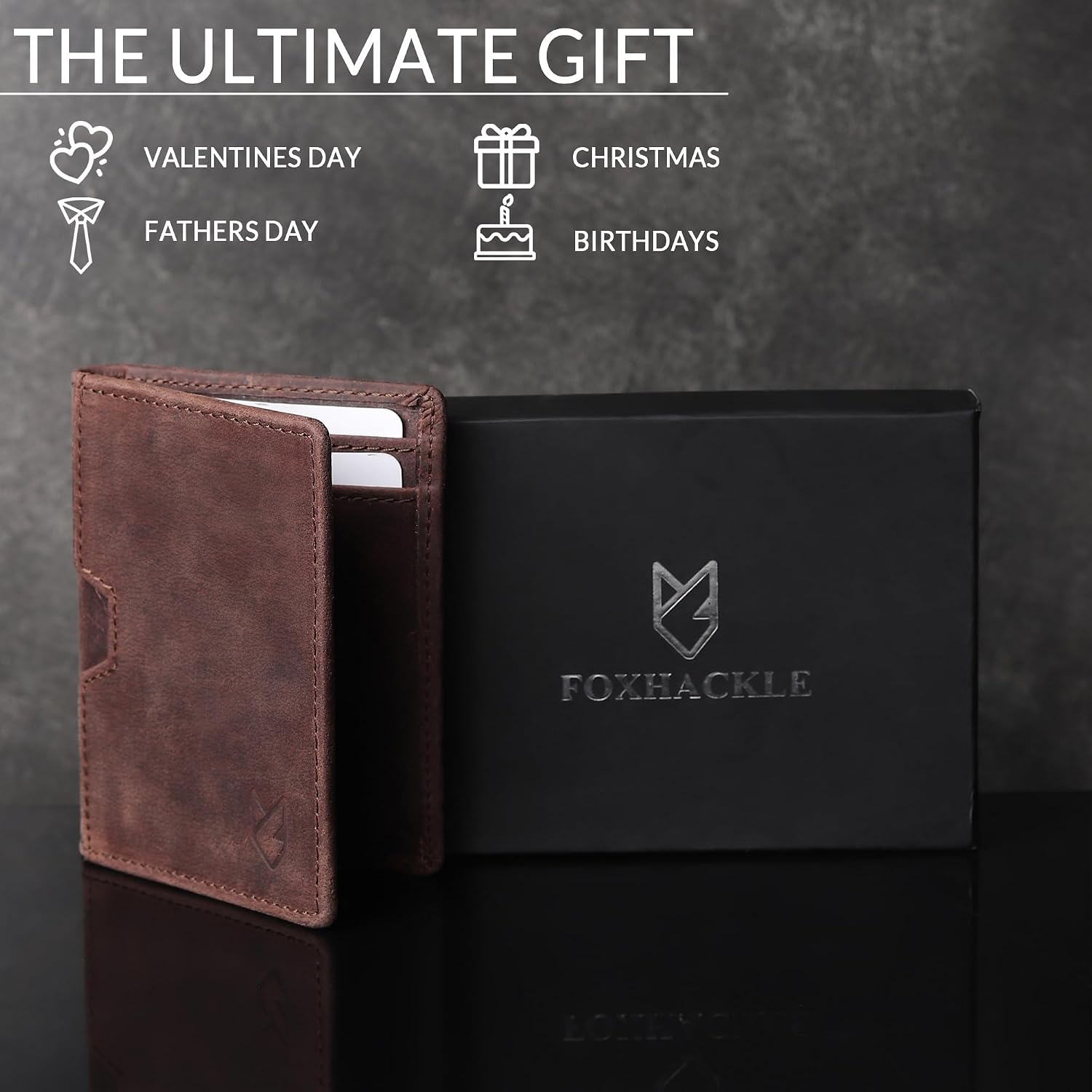 Thumbnail 6 de FOXHACKLE full-grain leather credit card wallet with RFID blocking (thin bifold card holder)