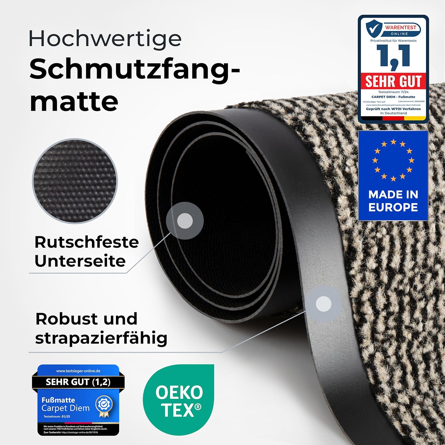 Thumbnail 5 de Carpet Diem Fußmatte, einfach sauber – rutschfeste Schmutzfangmatte für Innen & Außen 40x60 cm