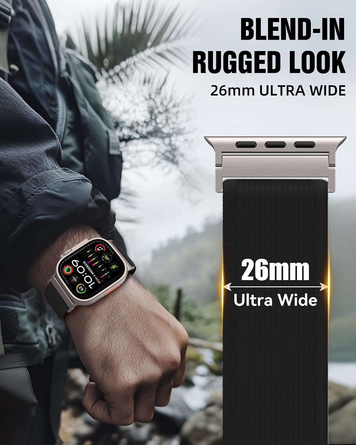 Detalle de Higgs Trail Loop Nylon Strap for Apple Watch - 42/44/45/46/49mm, Sport Replacement Band