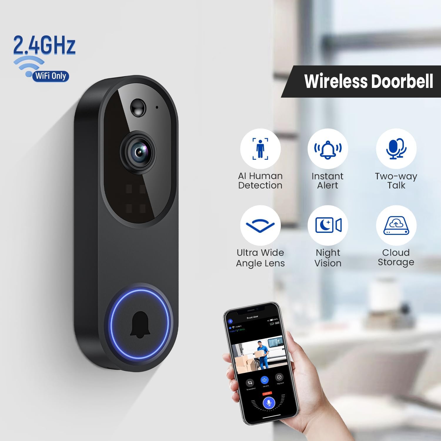 Thumbnail 1 de FineLuck 1080P Video Doorbell Camera with AI detection 🔔