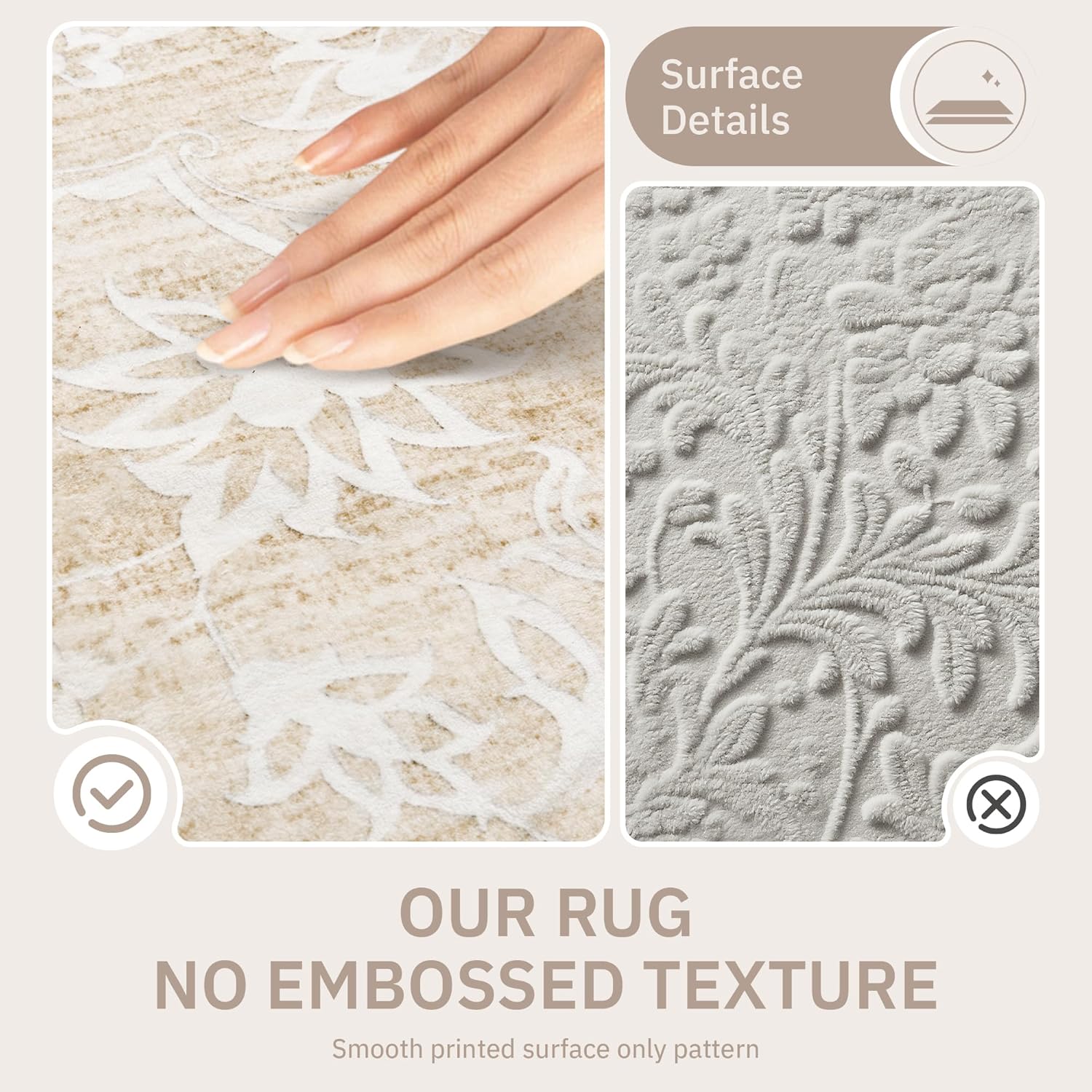 Thumbnail 5 de Soalmost 9x12 Washable Area Rug for Living Room with Non-Slip Backing