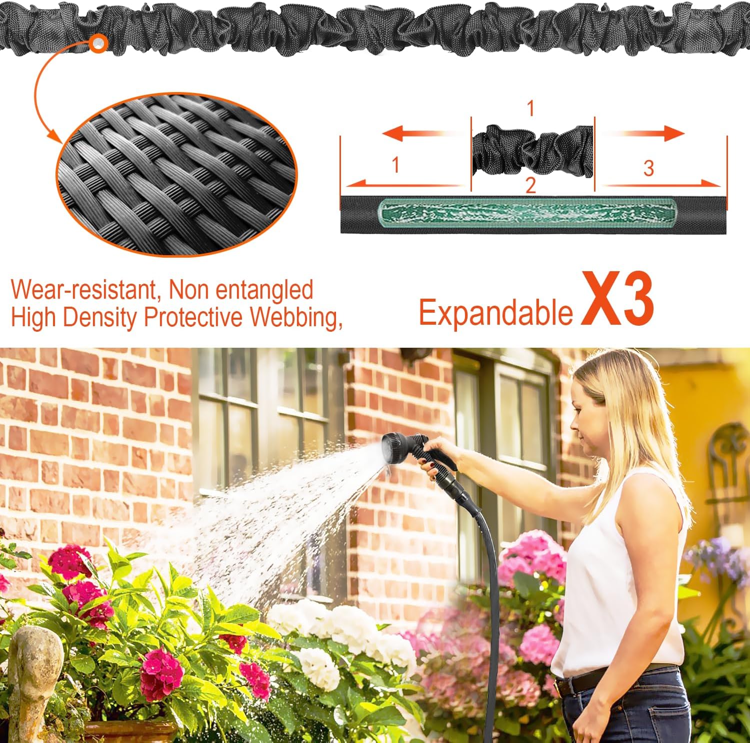 Thumbnail 3 de HOMOZE Expandable Garden Hose 50ft