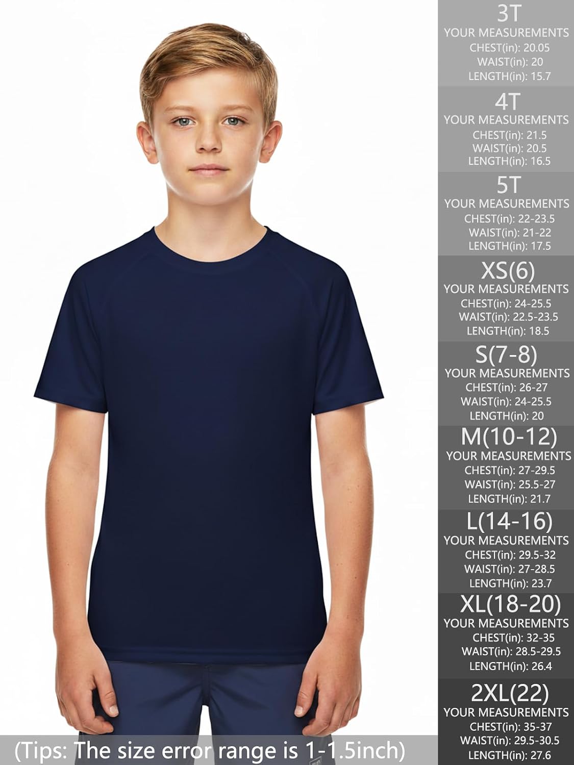 Thumbnail 6 de DEVOROPA Youth Boys Rash Guard Swim Shirt, Short Sleeve, UPF 50+