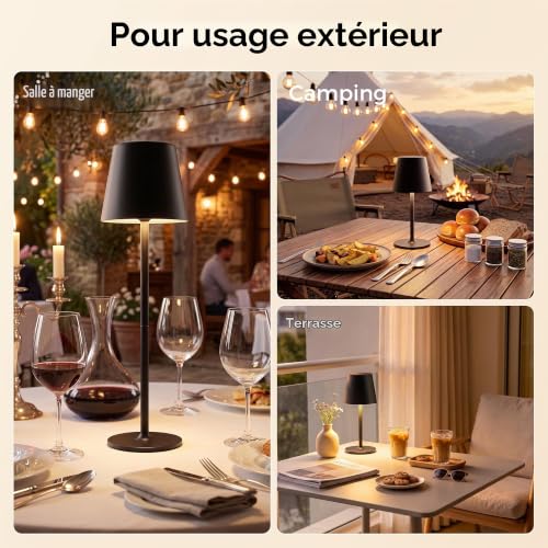 Thumbnail 7 de UPXNBOR Lot de 2 Lampes de Table Sans Fil en Métal – Intérieur et Extérieur