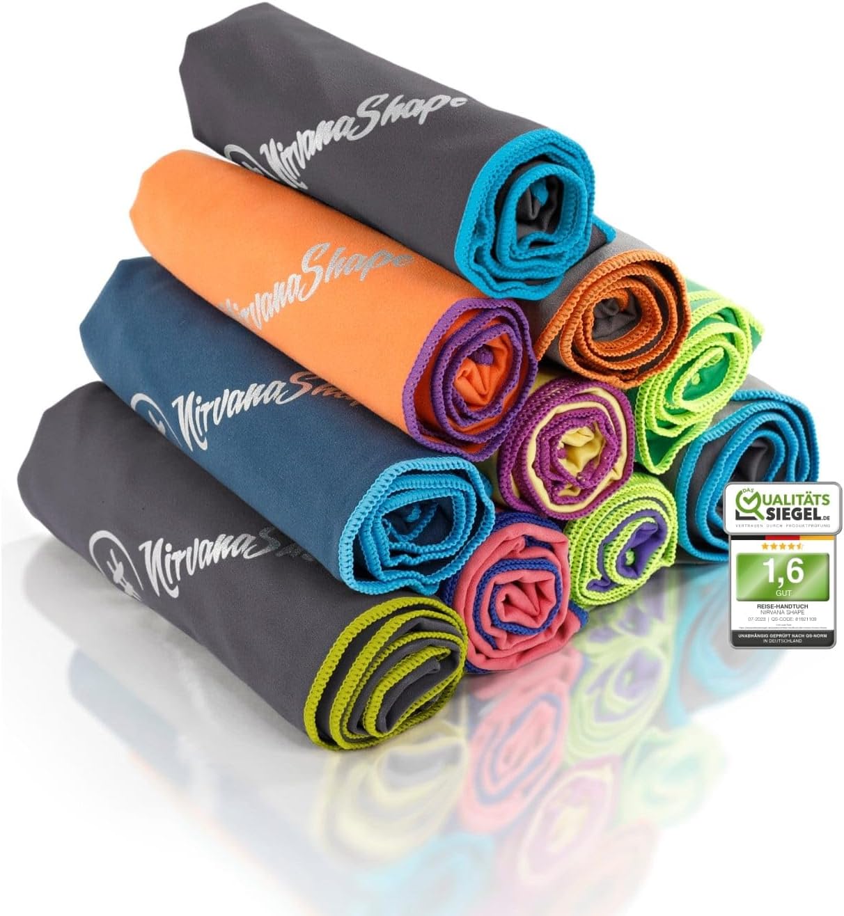 Detalle de NirvanaShape Mikrofaser Handtuch – Reisehandtuch 140 x 70 cm, schnelltrocknend und kompakt
