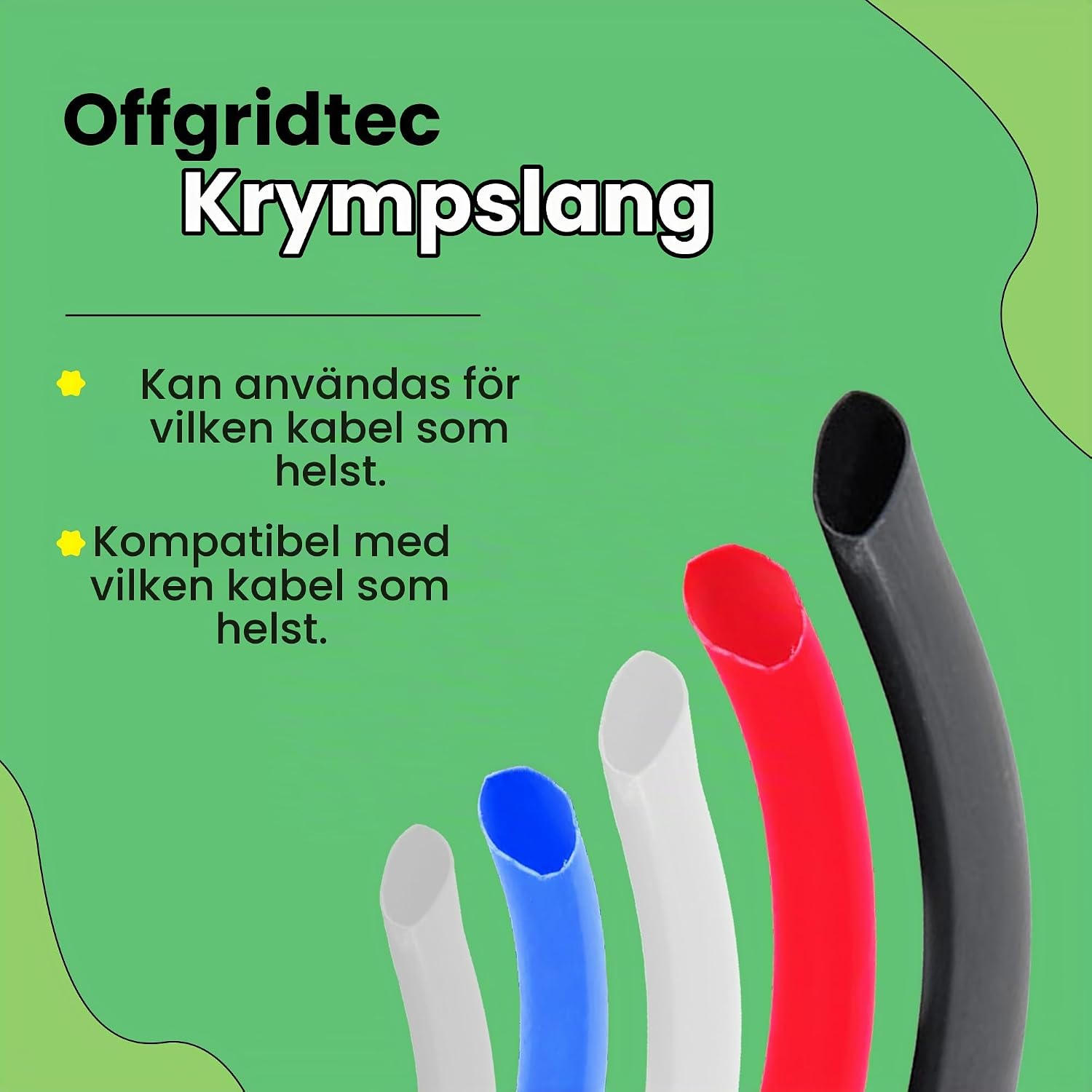 Detalle 2 de Offgridtec krympslang med lim, 10 m, 4,8–2,4 mm, dubbelväggig, blå
