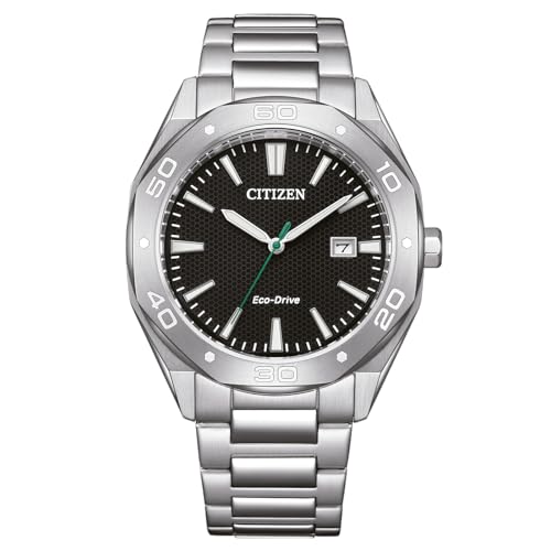 Detalle de Citizen Eco-Drive Reloj Solar para Hombre 41 mm – Plata con Fecha