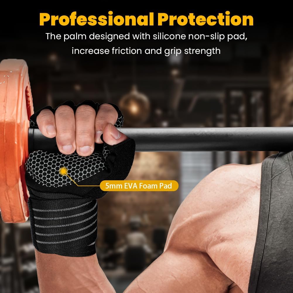 Thumbnail 4 de Gants de Gym Flintronic – Gants de Musculation avec Support de Poignet, Anti-Choc et Anti-Dérapage