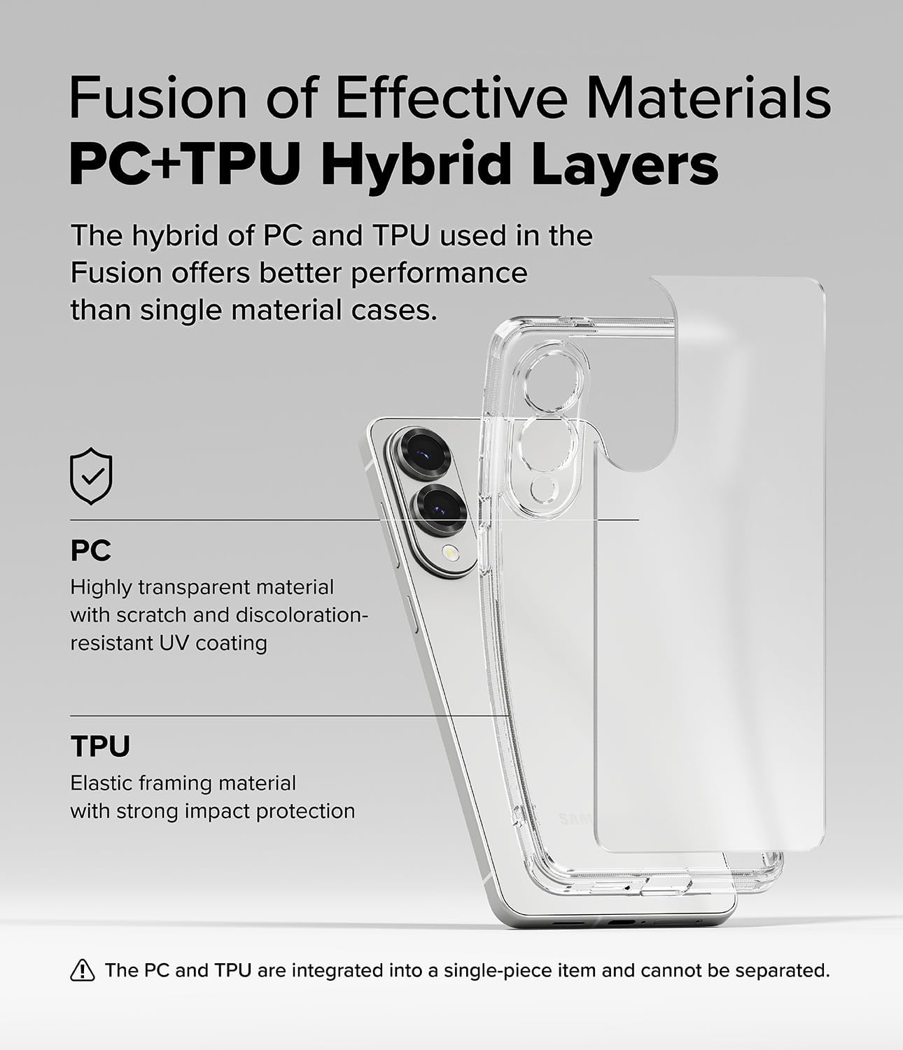 Thumbnail 4 de Ringke Fusion [Anti-Fingerprint] for Samsung Galaxy S25 Edge: Matte Clear, Shockproof TPU Bumper