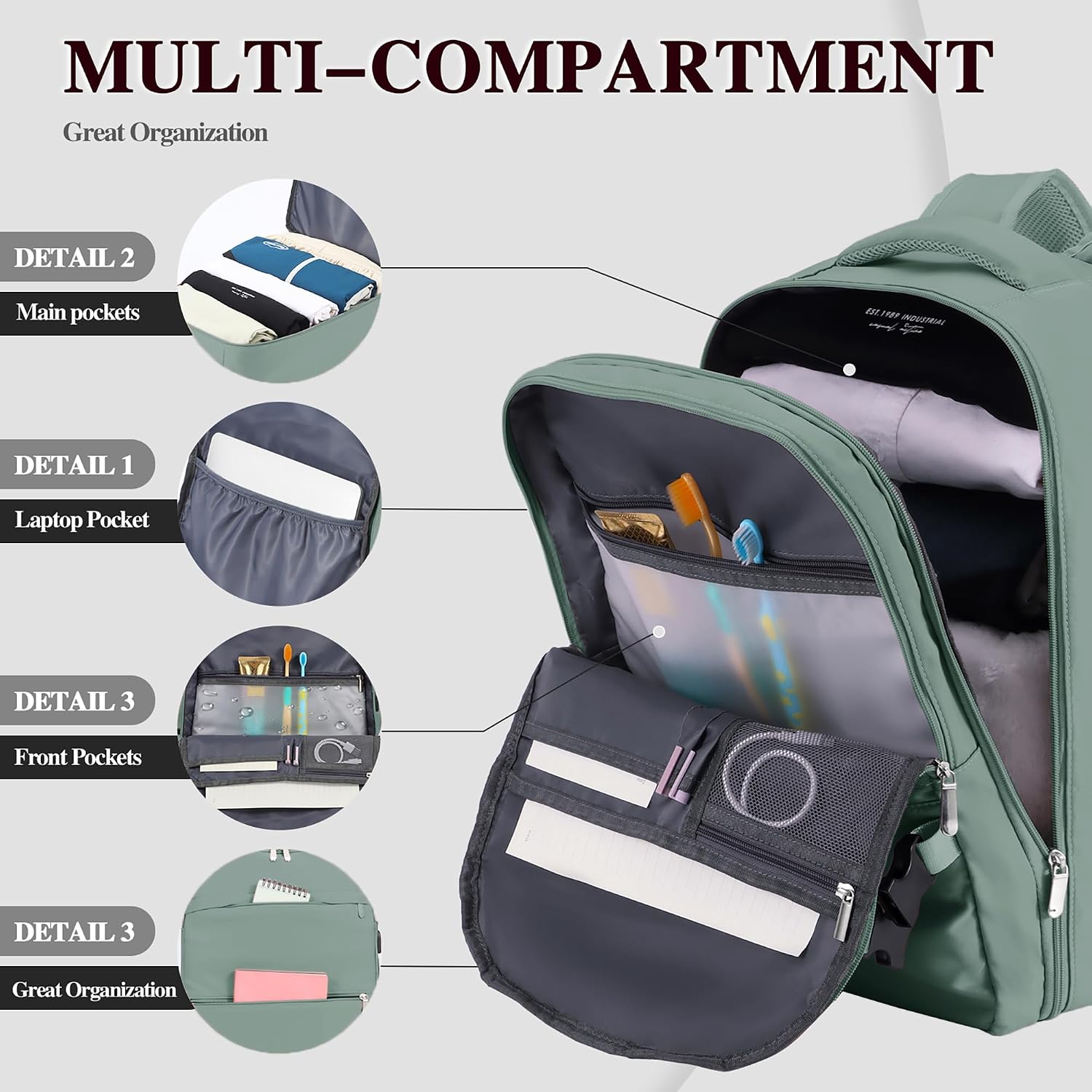 Detalle de Easyjet Cabin Bag 45x36x20 Underseat Cabin Backpack with USB Port and Anti-Theft Pocket