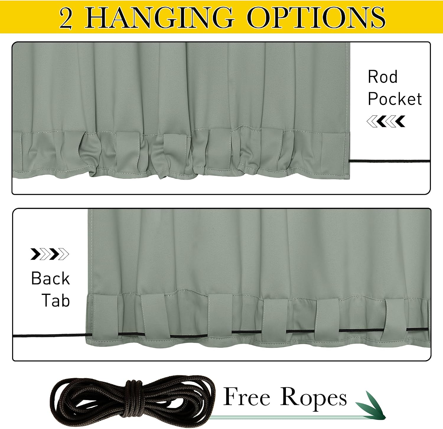 Detalle 2 de NICETOWN 2 Panels Outdoor Curtains W100xL84 🌤