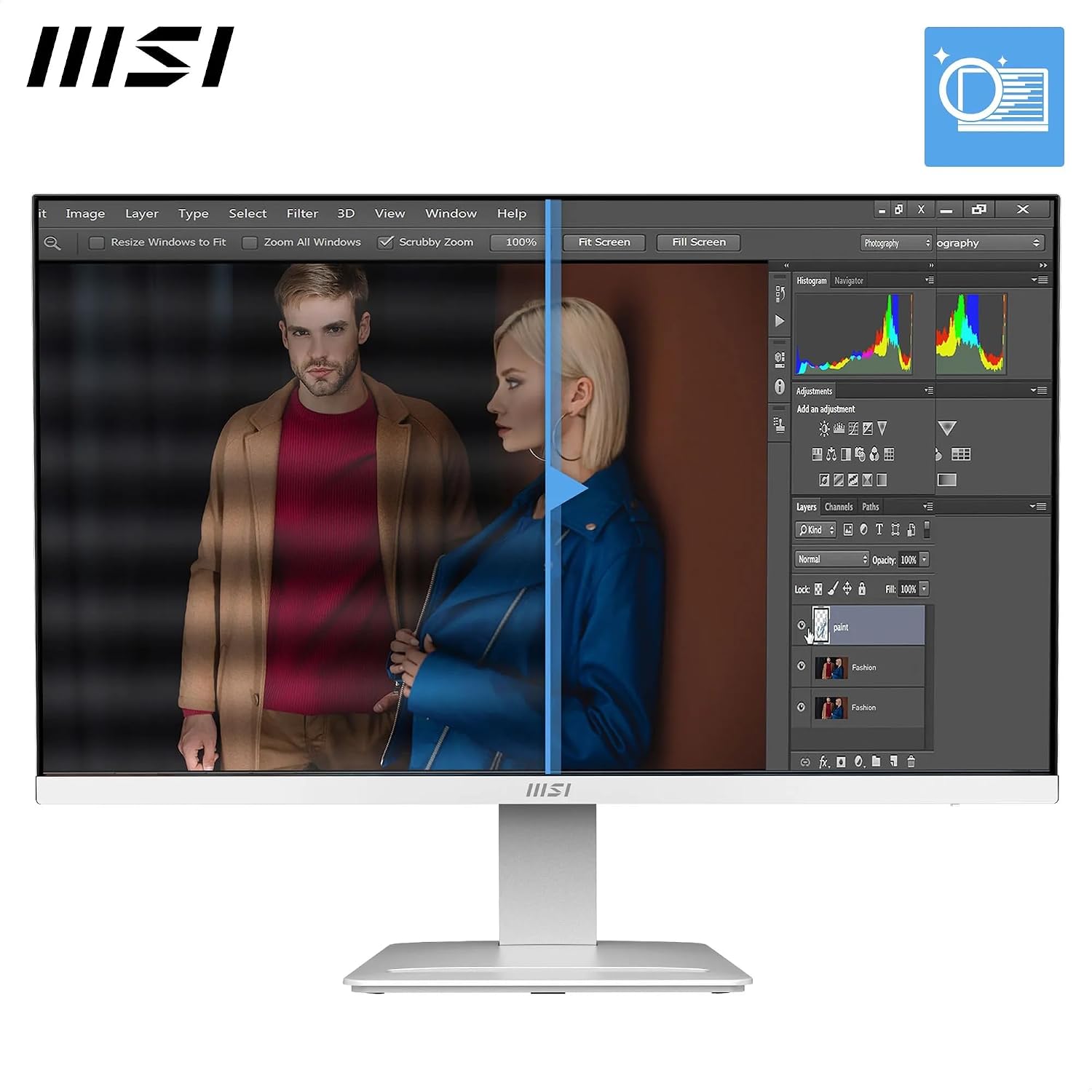 Detalle de MSI PRO MP273WA E14A: Monitor 27" FHD IPS 144 Hz, 1 ms, Eye Care, Altoparlanti Integrati