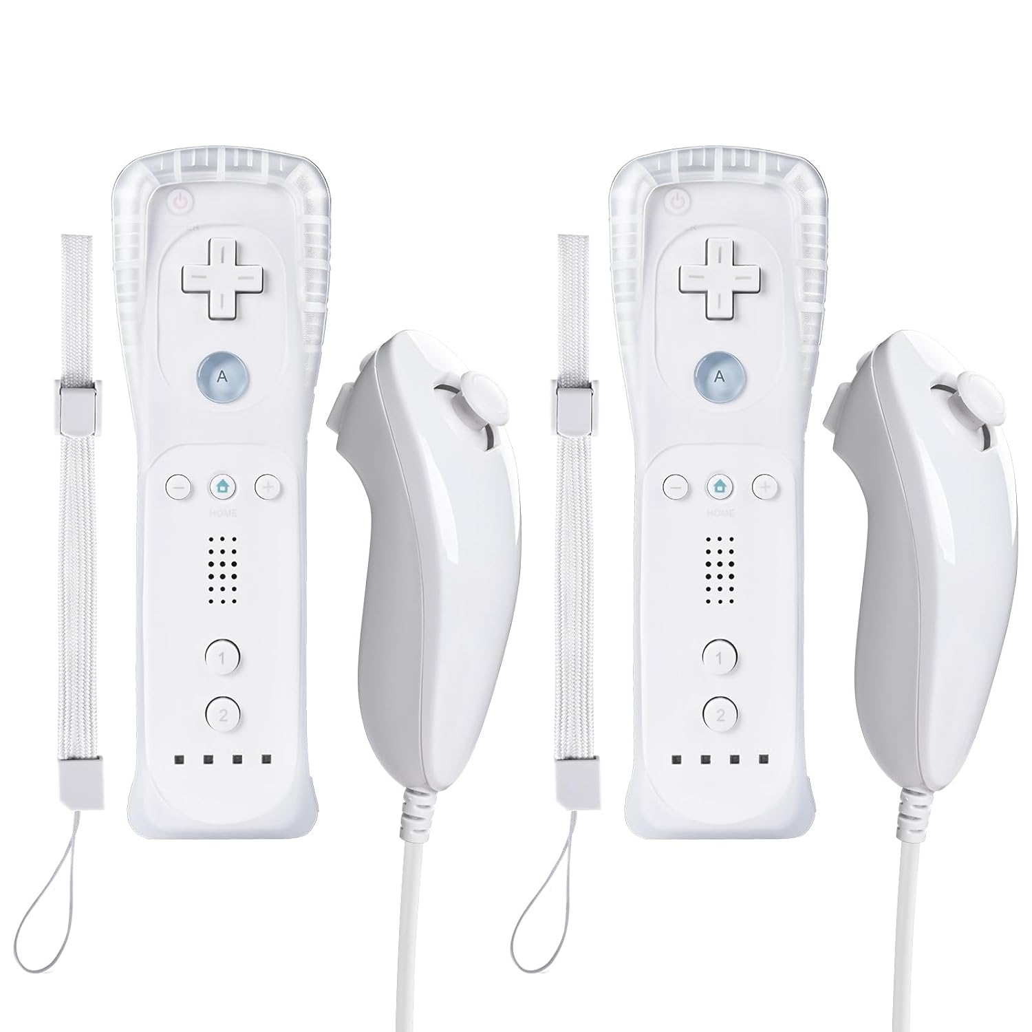 Detalle de Zamia 2 Packs Upgrade Controller with Silicone Case and Wristband for Wii/Wii U (White)