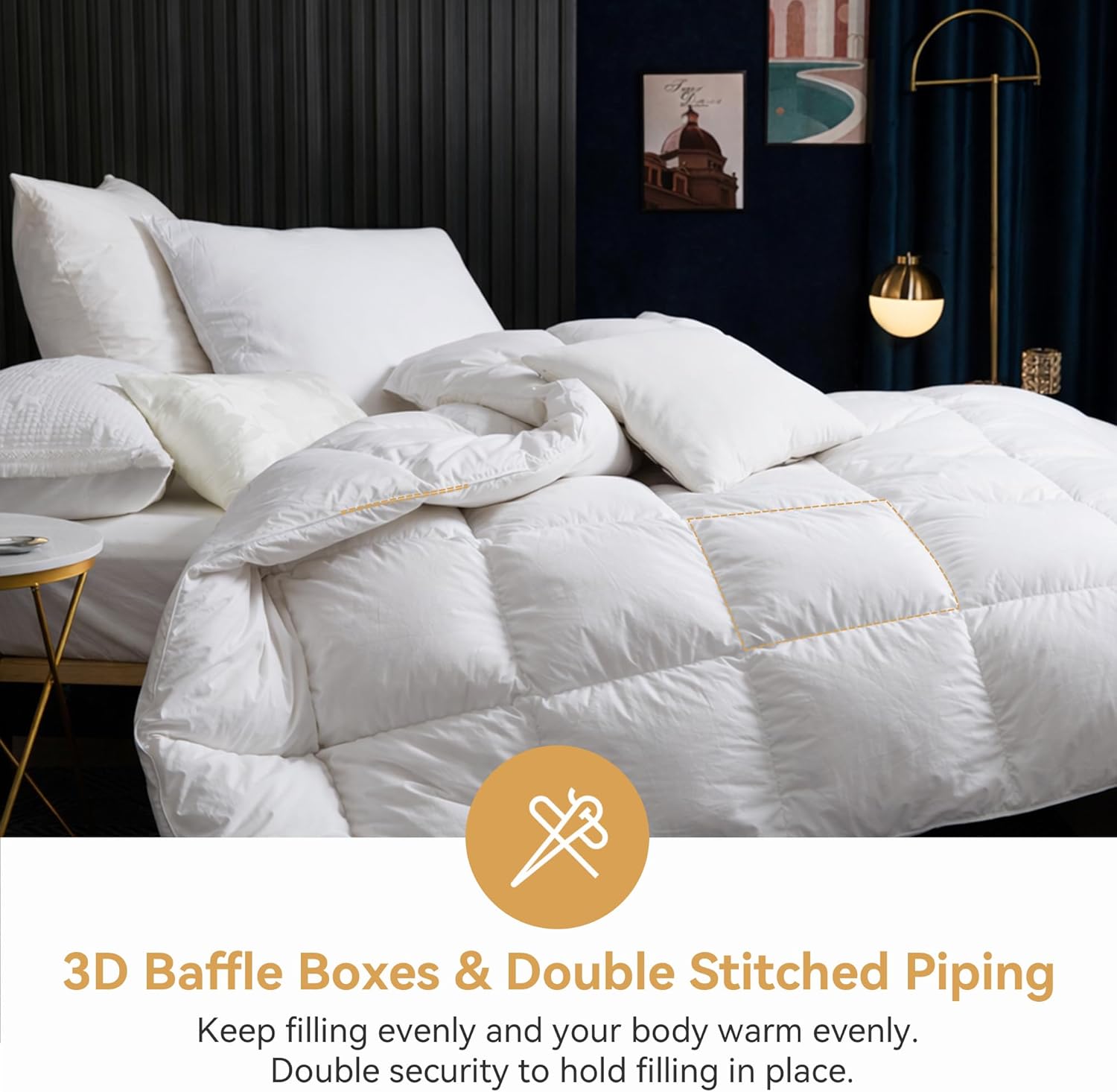 Detalle de BedFabtasy Luxury King Size 9 Tog Goose Feather & Down Duvet (600TC cotton cover) — all-season warmth