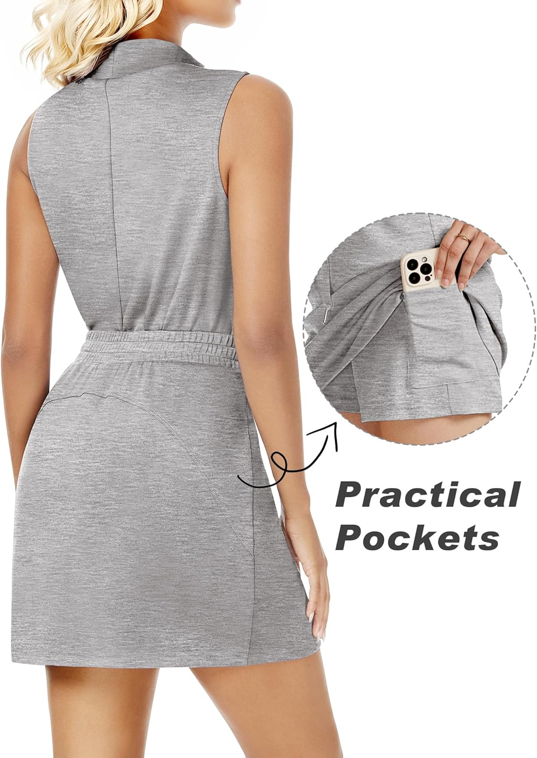 Thumbnail 1 de Casly Lamiit Two-Piece Skirt Set for Women (Mock Neck Tank & Skort) — Summer Tennis & Travel Outfit