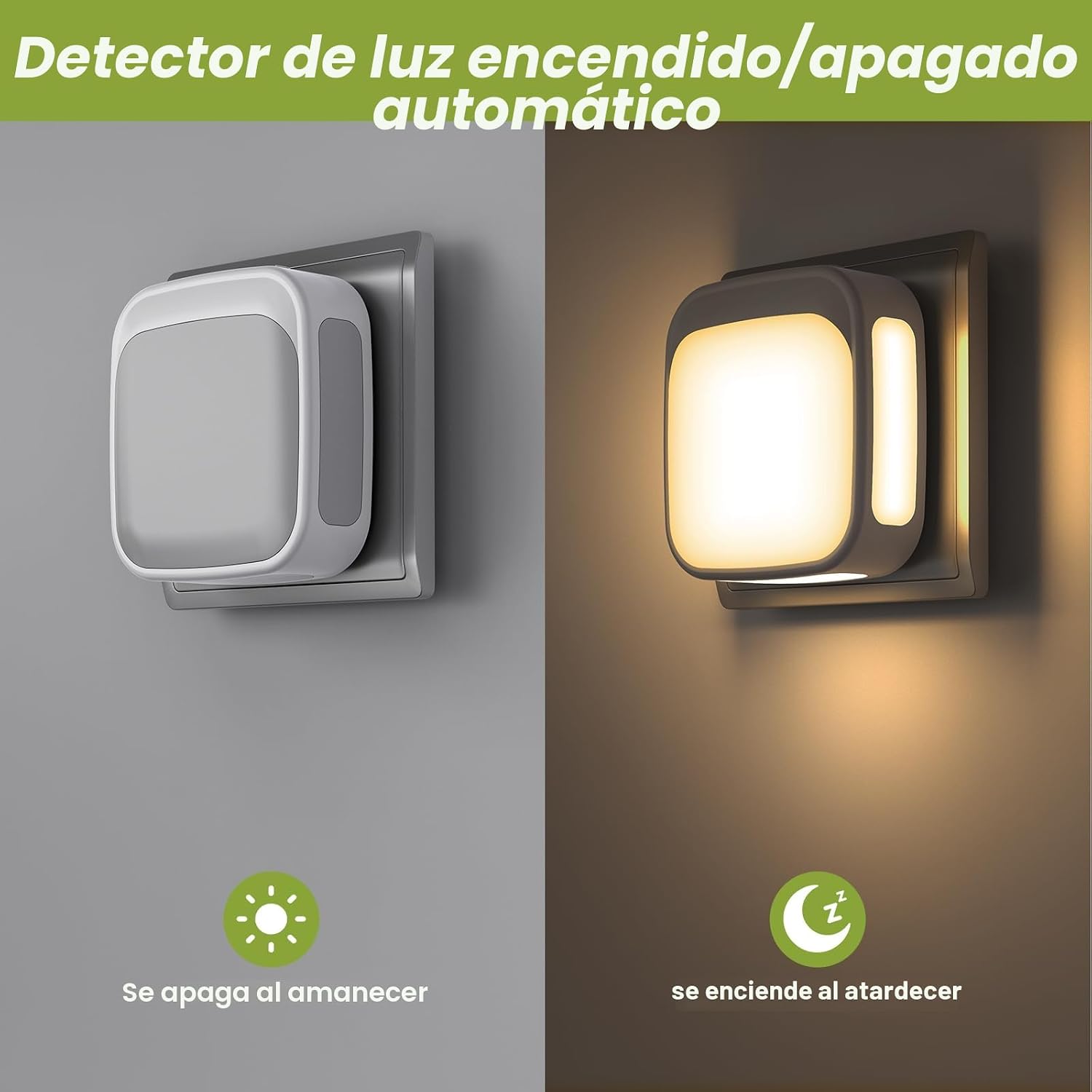 Detalle de PALATALA luz nocturna infantil con sensor crepuscular y enchufe (2 piezas) regulable 3000K