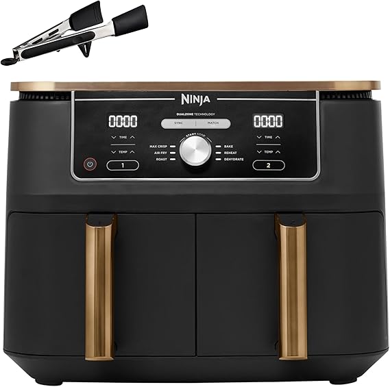 Detalle de Ninja Foodi MAX Freidora Doble 9,6L 🍟 6 en 1 Sin Aceite
