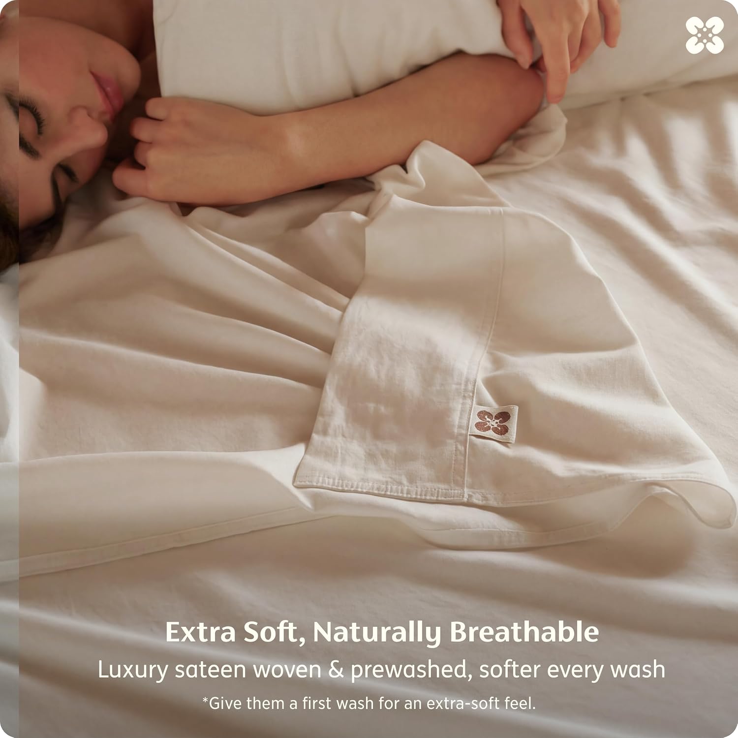 Thumbnail 3 de Bedsure Sheet Set-Organic CTN-Napped Queen Organic Cotton Sheets, 17-Inch Deep Pocket, 300 Thread Count
