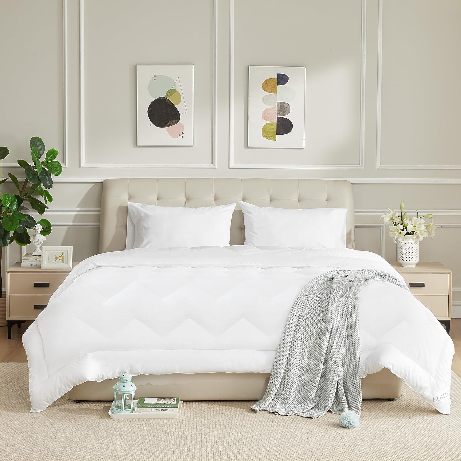 HOMTEC Duvet Insert Twin 100% Cotton Comforter