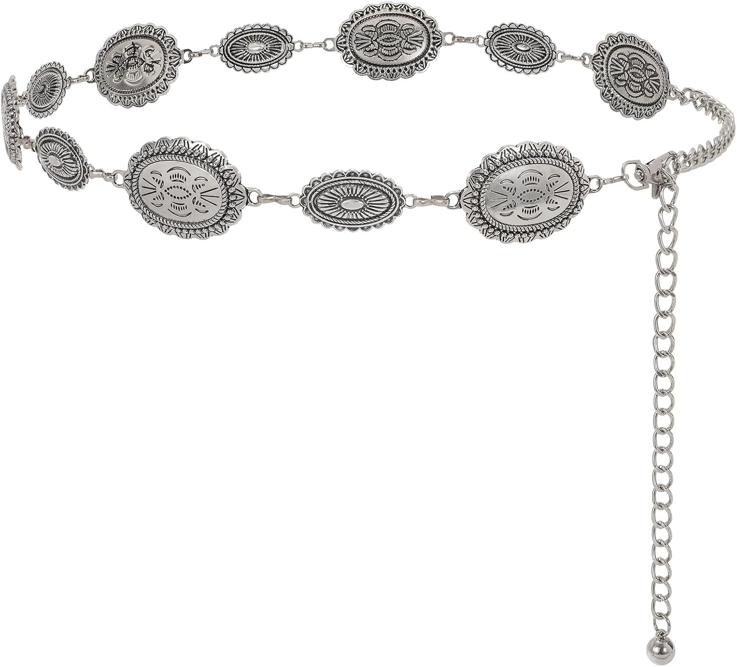Detalle de WHIPPY Women Western Concho Belt – Vintage Gold Chain Waist Belt