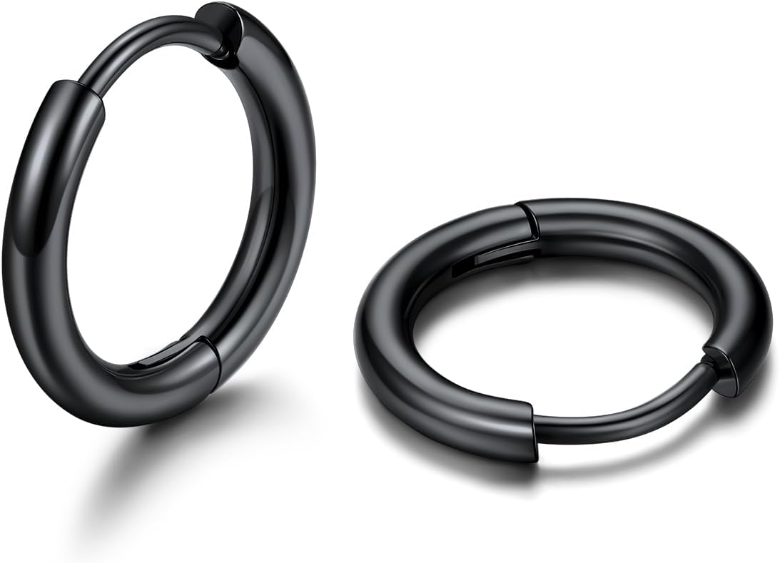 Detalle de U7 Huggie Creolen – Mini Hoop Ohrringe aus Edelstahl 8–16 mm