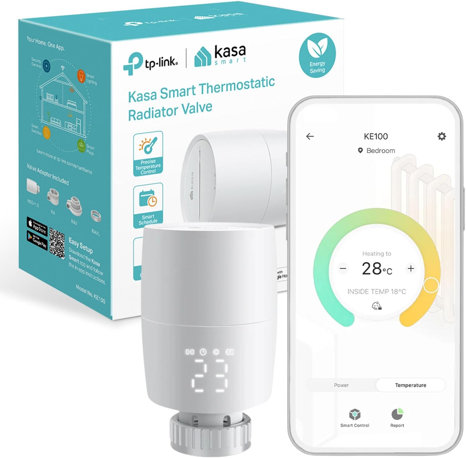 Detalle de TP-Link Kasa KE100 smart radiator valve 1-pack