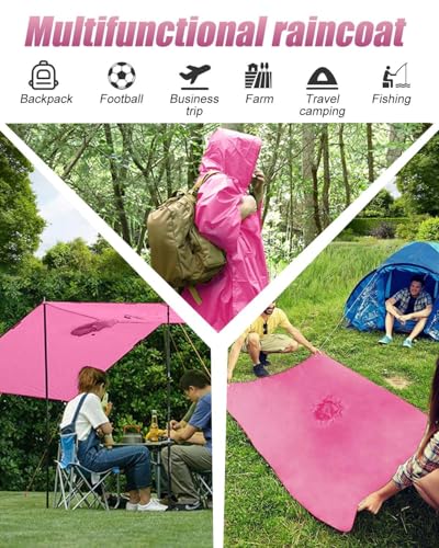 Thumbnail 5 de Victoper Waterproof Rain Poncho for Adults – Lightweight, Reusable Hooded Raincoat for Outdoor Adventures
