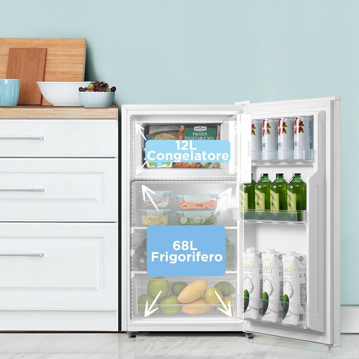 Detalle de COMFEE' RCD80WH3(E): Frigorifero con congelatore da 80 L, silenzioso e versatile