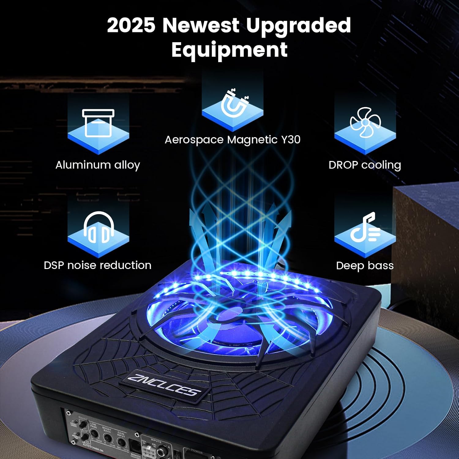 Detalle de Znclces 2025 10" 1200W Slim Under-Seat Subwoofer ๐