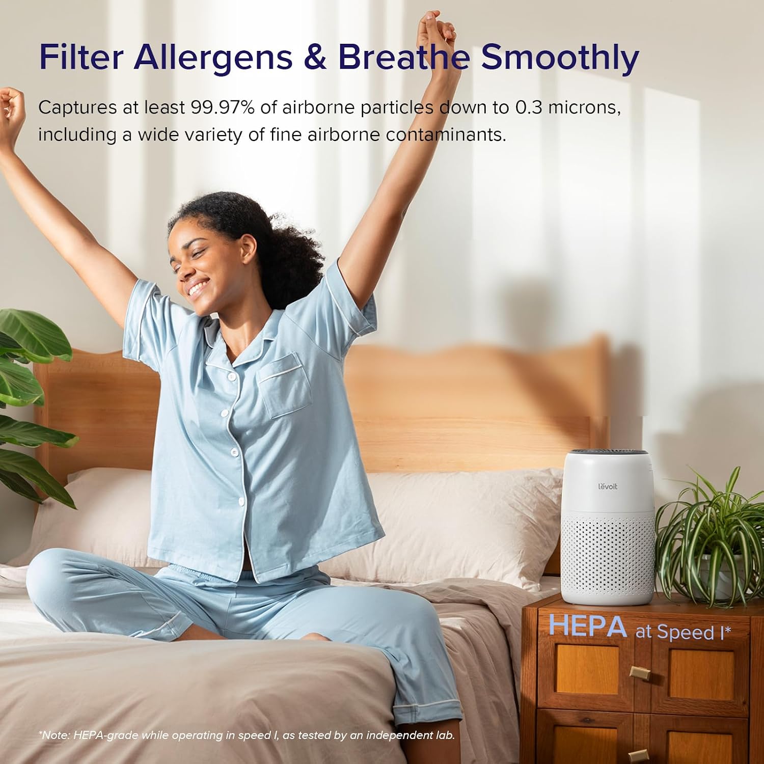 Detalle de Levoit LAP-C161-WUS Core Mini-P Air Purifier with HEPA and Carbon Filtration