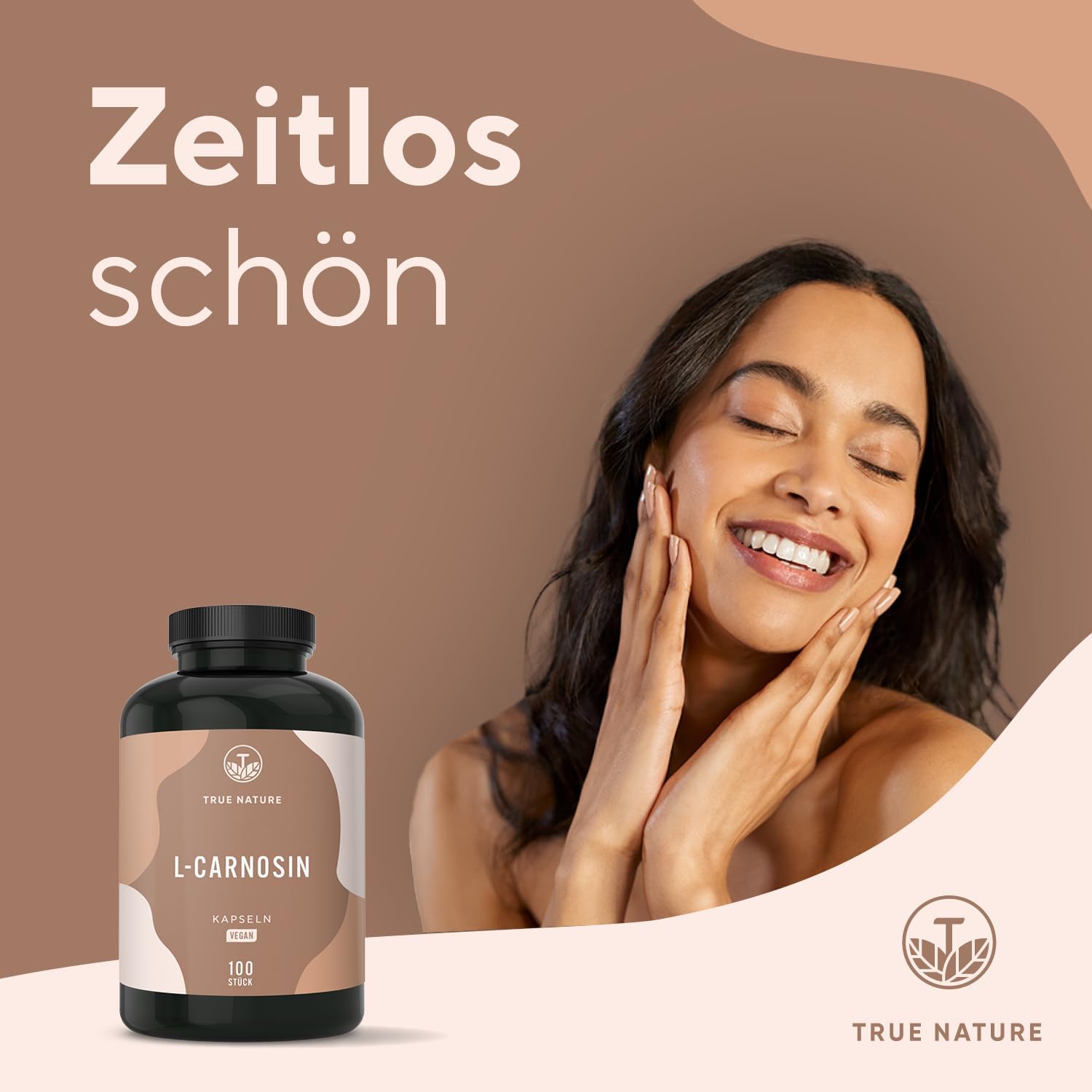 Thumbnail 1 de TRUE NATURE L-Carnosin 1.000 mg Tagesdosis – 100 vegane Kapseln (50 Tage)