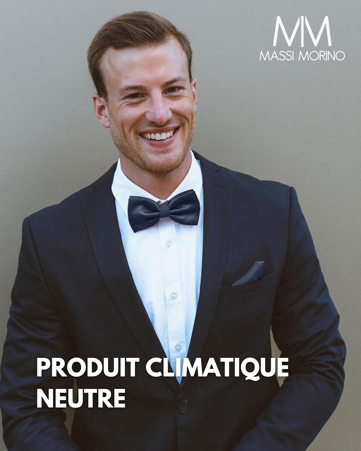 Thumbnail 5 de Massi Morino nœud papillon homme avec pochette assortie et boucle réglable, set pour mariage