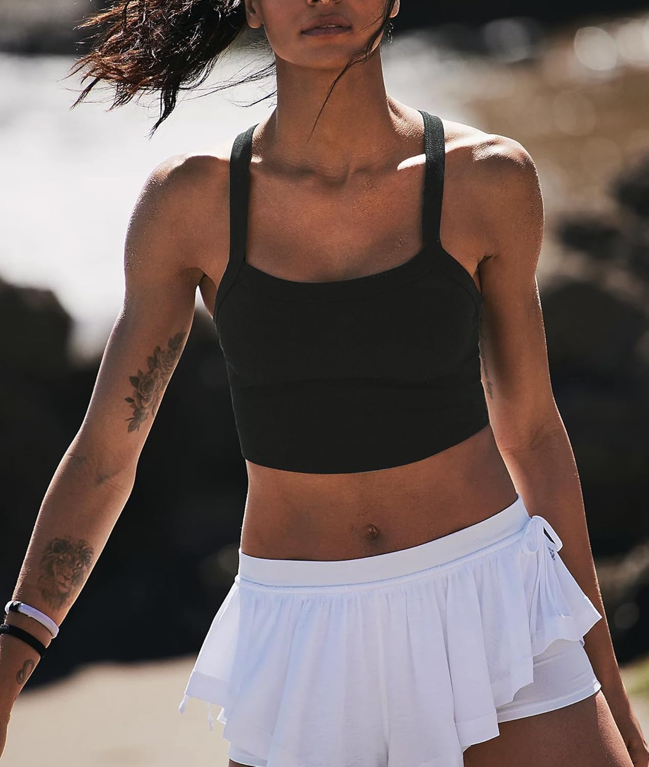 Thumbnail 5 de Bicondo Women’s Scoop Neck Ribbed Seamless Crop Tank Top (Bicondo Tank Tops)