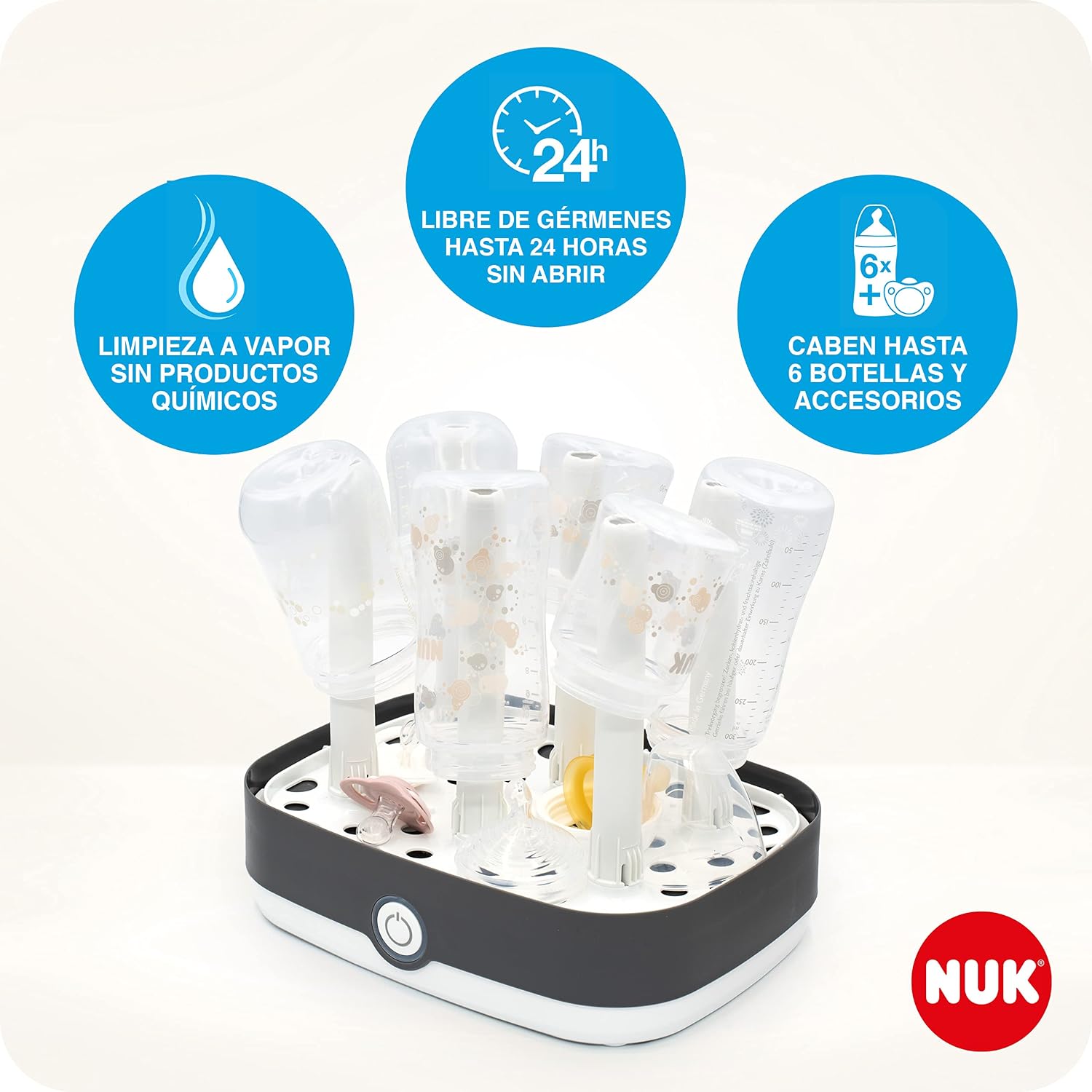 Detalle de NUK Esterilizador eléctrico para biberones y accesorios
