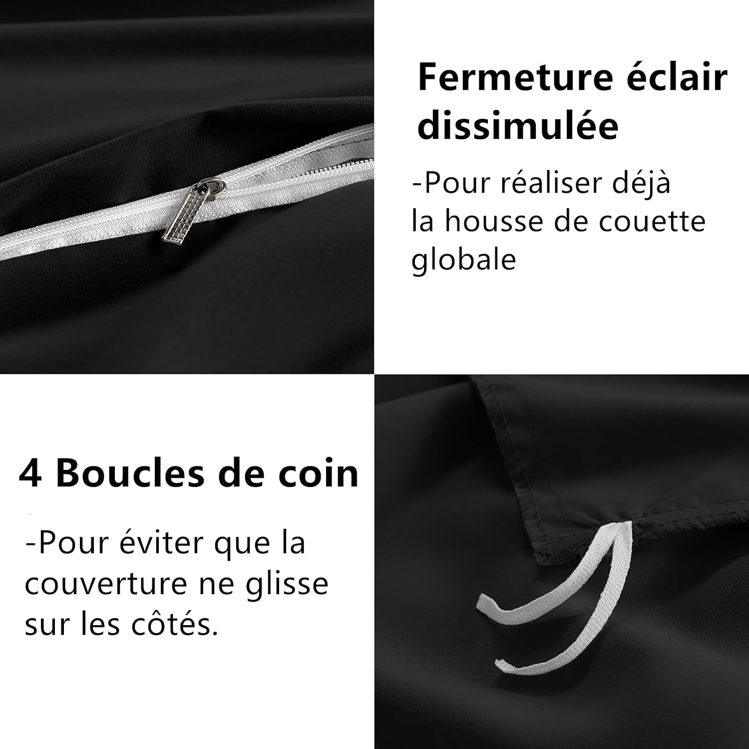Detalle 2 de WAVVE Parure de lit 220 x 240 Noir