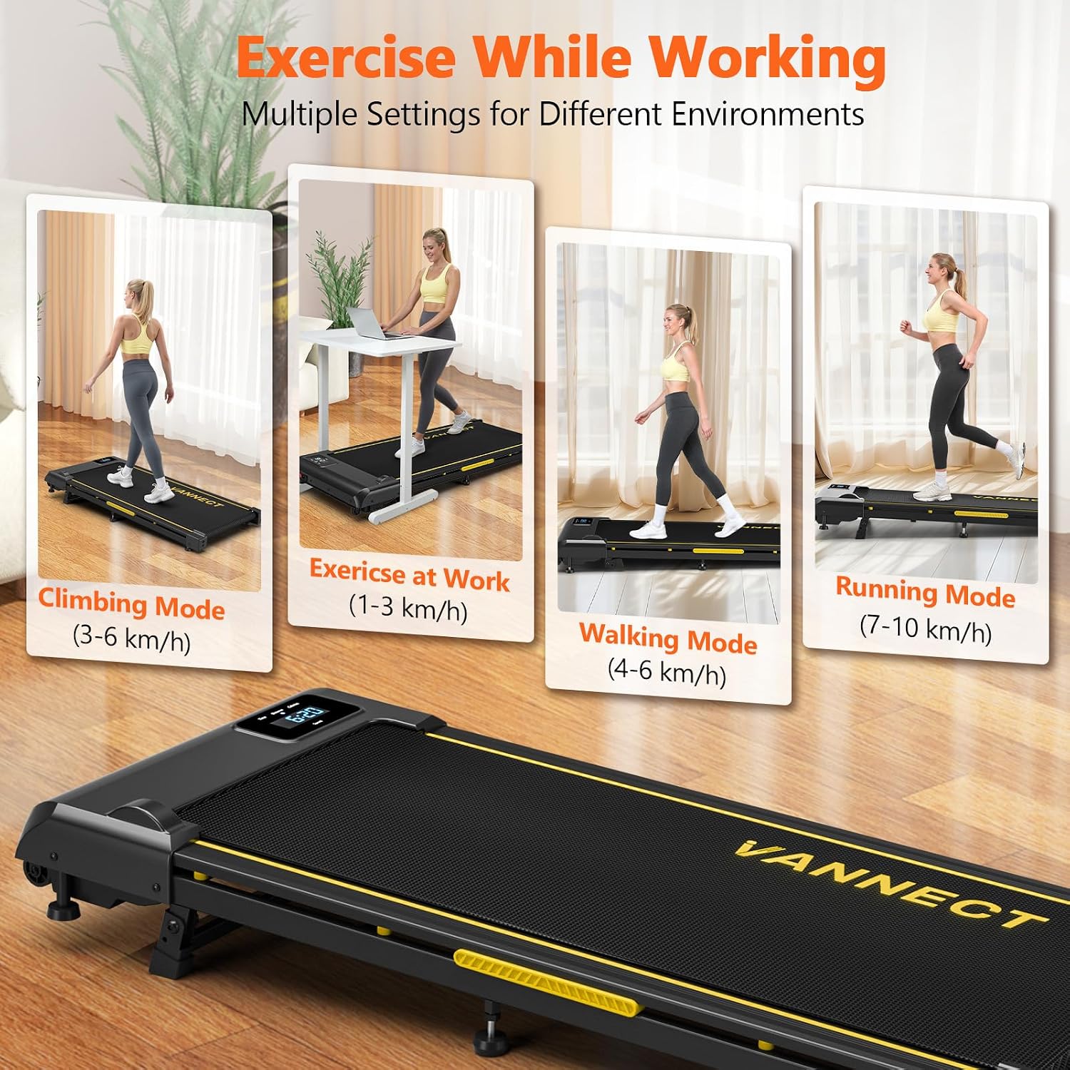 Thumbnail 1 de Walking pad treadmill 1-12KM/H, 9% incline