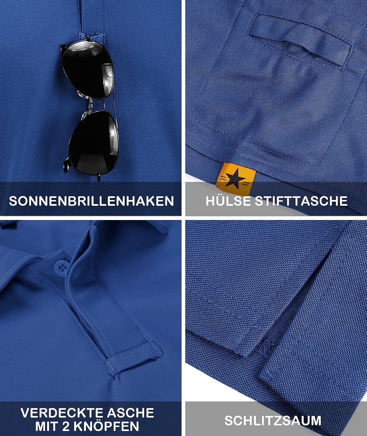 Thumbnail 4 de JACKETOWN Polo Shirt da uomo a manica corta ad asciugatura rapida, traspirante e con bottone davanti