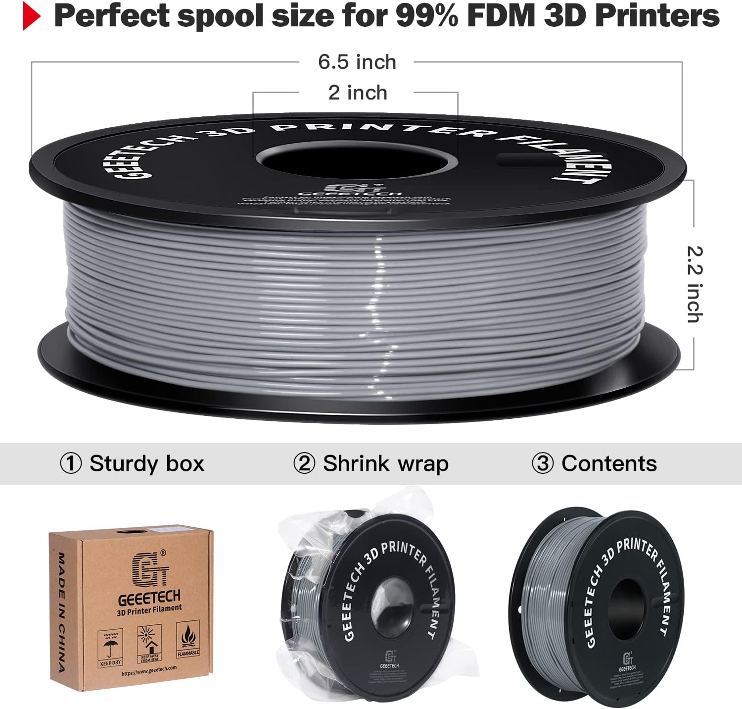 Thumbnail 5 de GEEETECH TPU filament 1.75mm Schwarz 500g