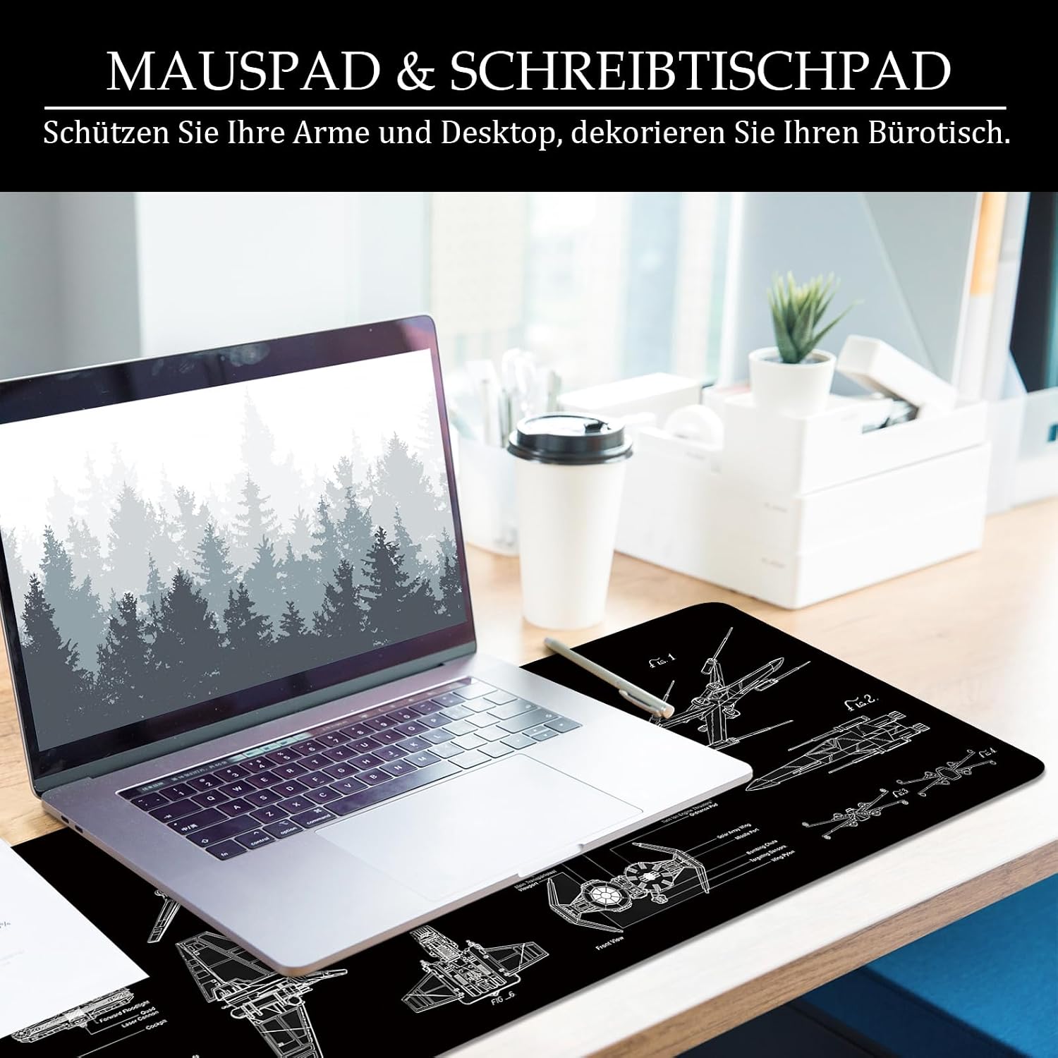 Thumbnail 5 de VYEUIAO Schwarz XL Gaming Mauspad 800x300mm
