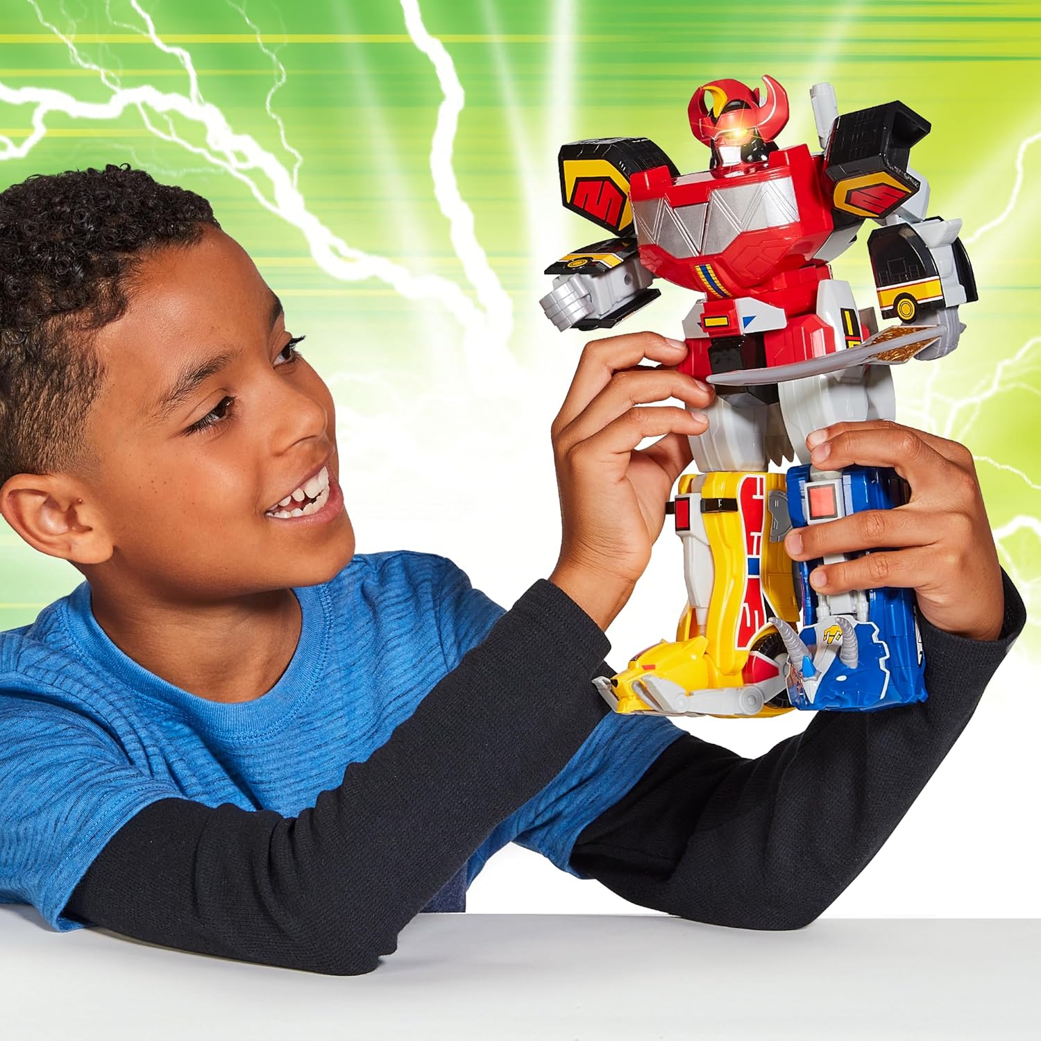 Thumbnail 5 de Power Ranger figurine géante articulée Megazord 30 cm avec LED et son - PWG01 Rouge X