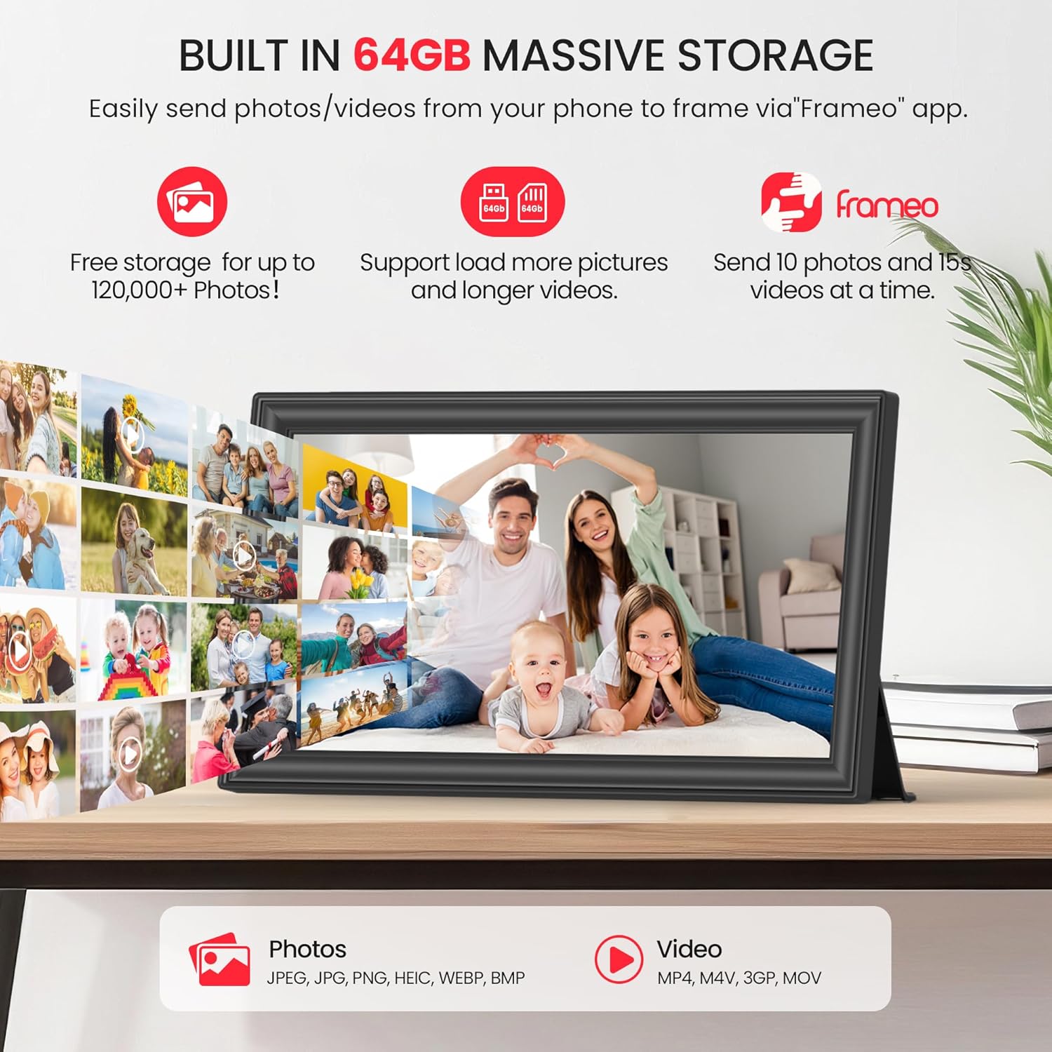 Thumbnail 3 de FRAMEO 15,6 Zoll Digitaler Bilderrahmen 64 GB