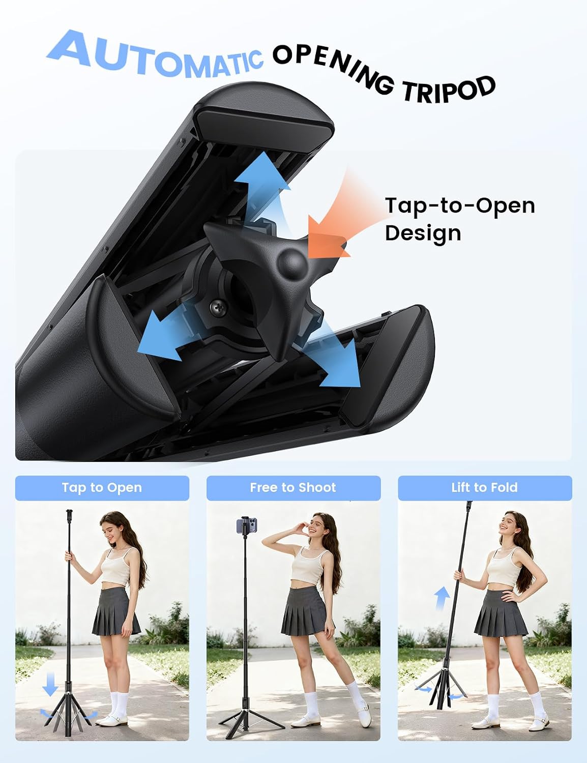 Detalle 2 de Lamicall Phone Tripod & Selfie Stick 65 in