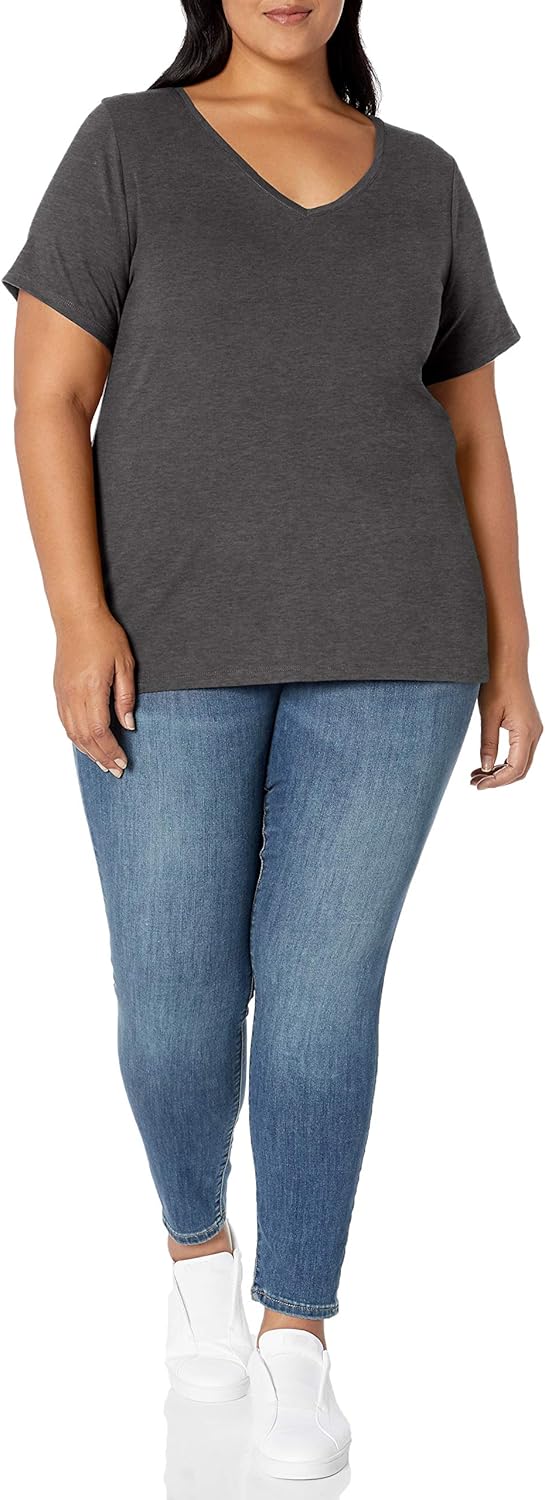 Thumbnail 1 de Amazon Essentials Damen Plus Size T-Shirt mit V-Ausschnitt und kurzen Ärmeln – klassische Passform
